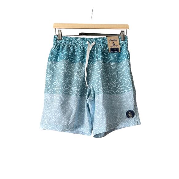 NWT Chubbies Men's The Whale Sharks 7" Classic Liner Swim Trunks Blue Size S - Picture 1 of 10
